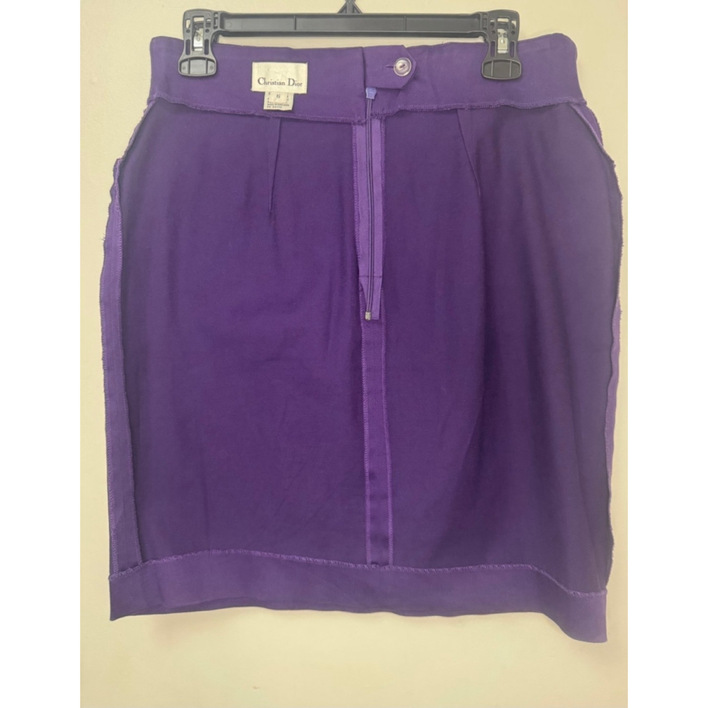 Women's Christian Dior Purple Pencil Cotton Skirt Size 6 - Picture 6 of 9